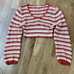 Alter’d State cropped cotton sweater  - vintage vibes size Latege- fits larger!